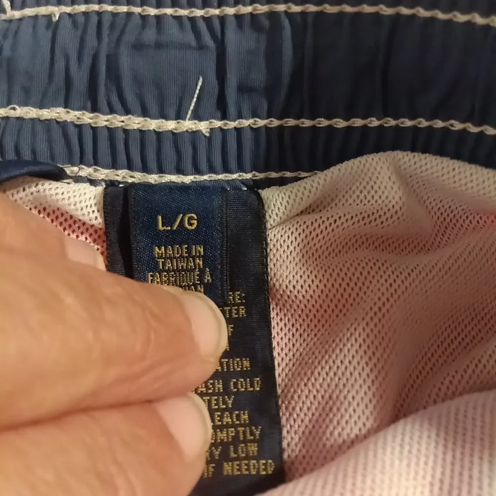 Polo Ralph Lauren Men's Swim Trunks Shorts Size Large Nylon Orange LG Pony Logo